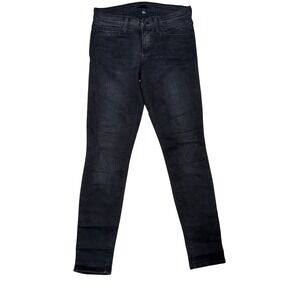 Flying Monkey Black Skinny Jeans Women's Size 26 Made in USA Distressed Denim